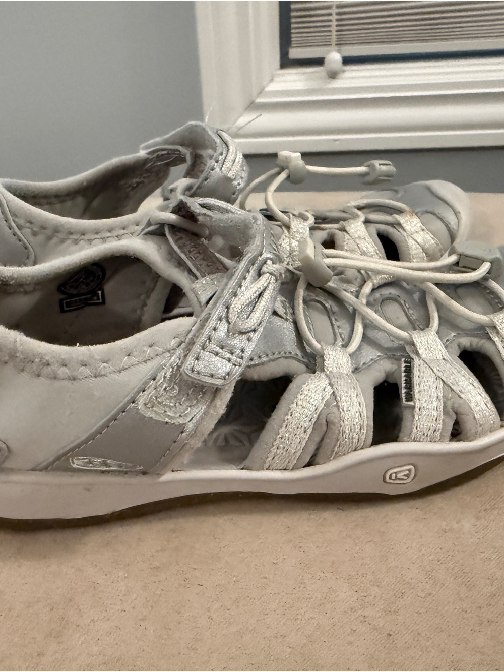 Keen Silver Sport Sandal with Elastic Lace & Velcro